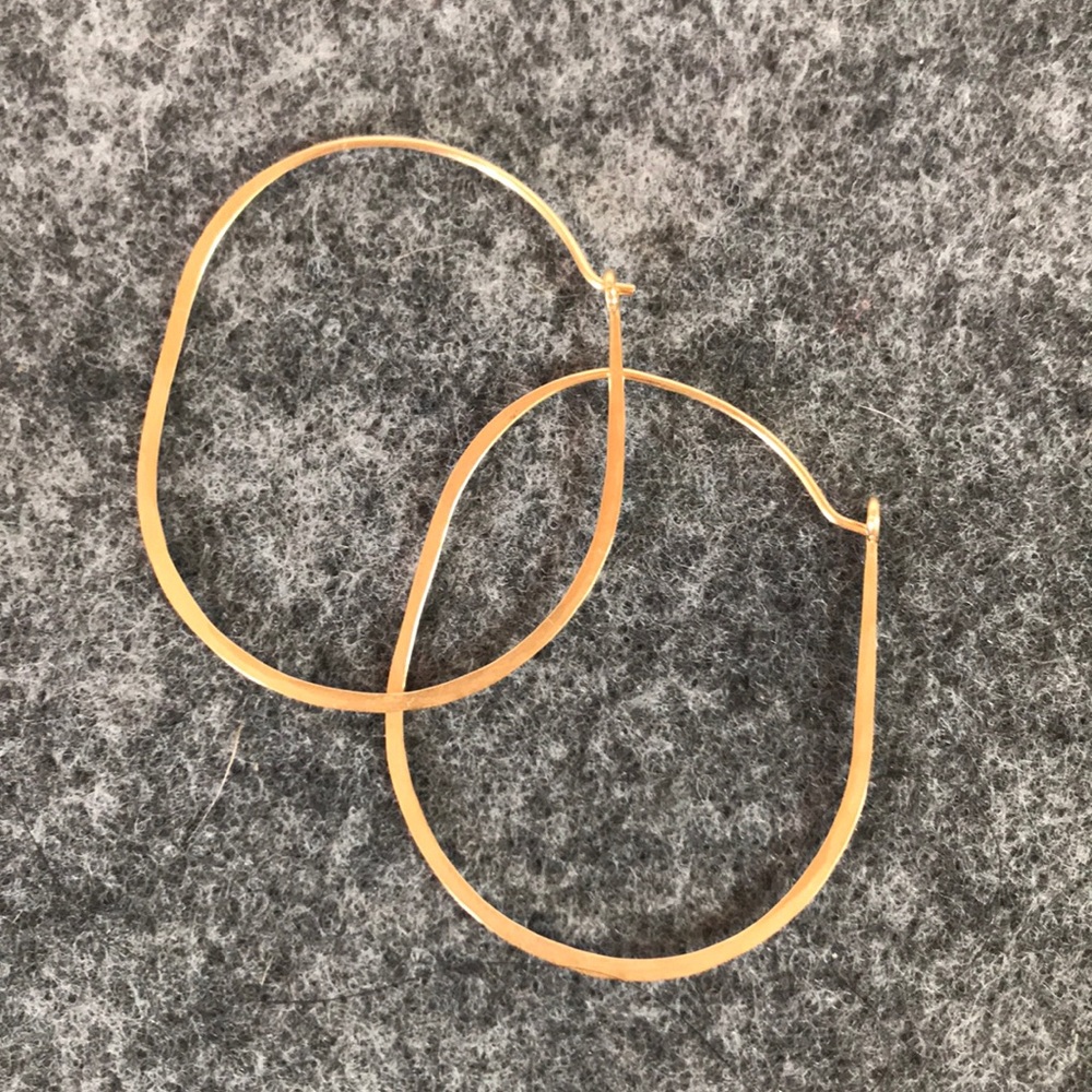 Kris Nations Small Oval Gold Hoop Earrings